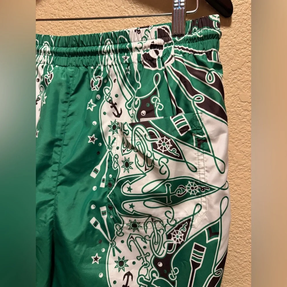 New Authentic Gucci Logo Swim Shorts Green White